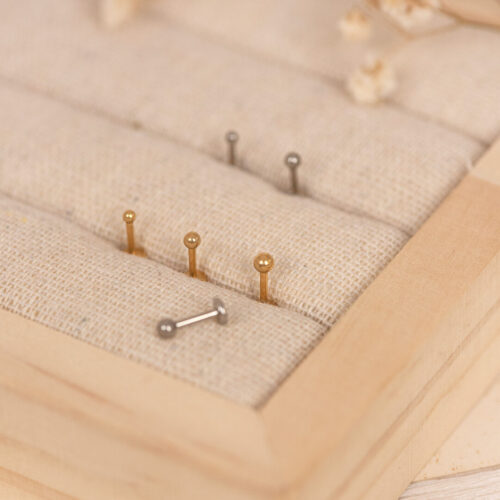 Alternative view of Sphera titanium stud (Gold | 1 pc)