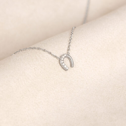 Alternative view of Lauren horseshoe necklace (Silver)