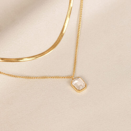 Alternative view of Sclara double layered necklace