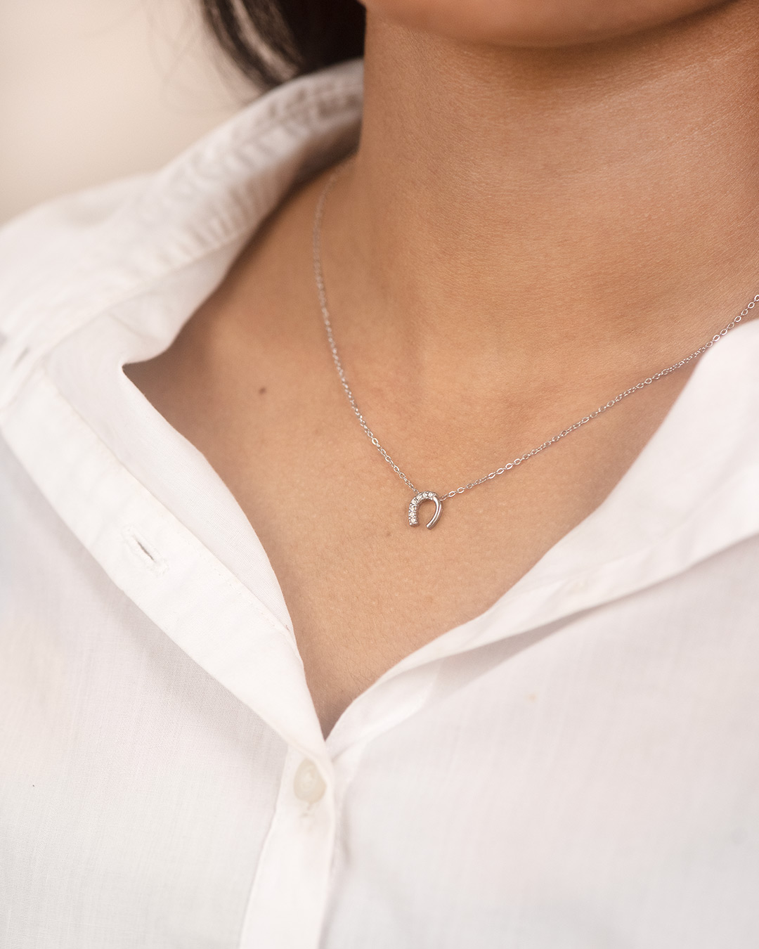 Lauren horseshoe necklace (Silver)